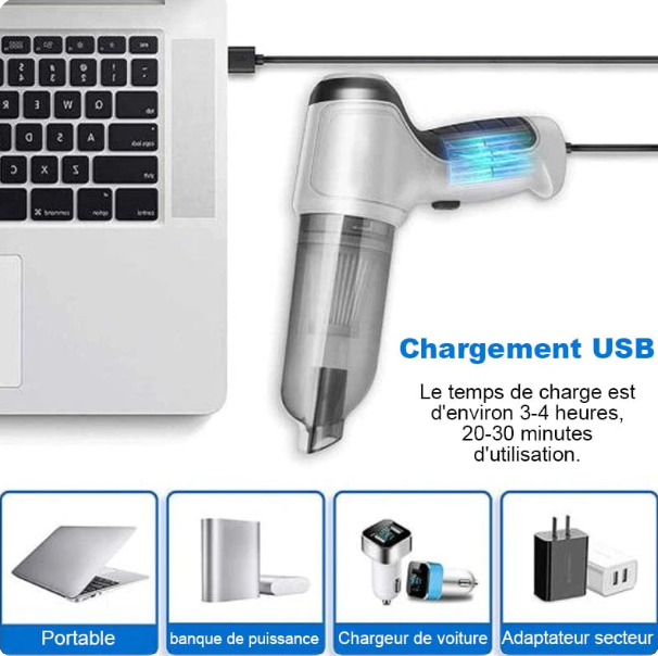 Acheter Aspirateur de voiture Portable aspirateur à main USB sans fil  charge ordinateur de bureau aspirateur